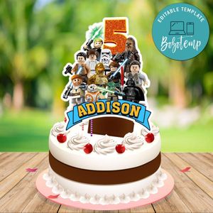 Lego Star Wars Cake Topper Template Printable Instant Download