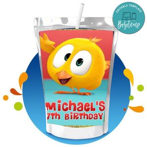 Pollito Chicky Capri Sun Birthday Labels Digital File Printable Instant Download