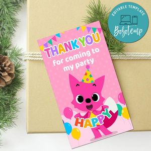 Pinkfong Thank You Tag Customizable Template To Print At Home Instant Download