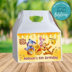 Winnie The Pooh Gable Box Digital File Printable Instant Download