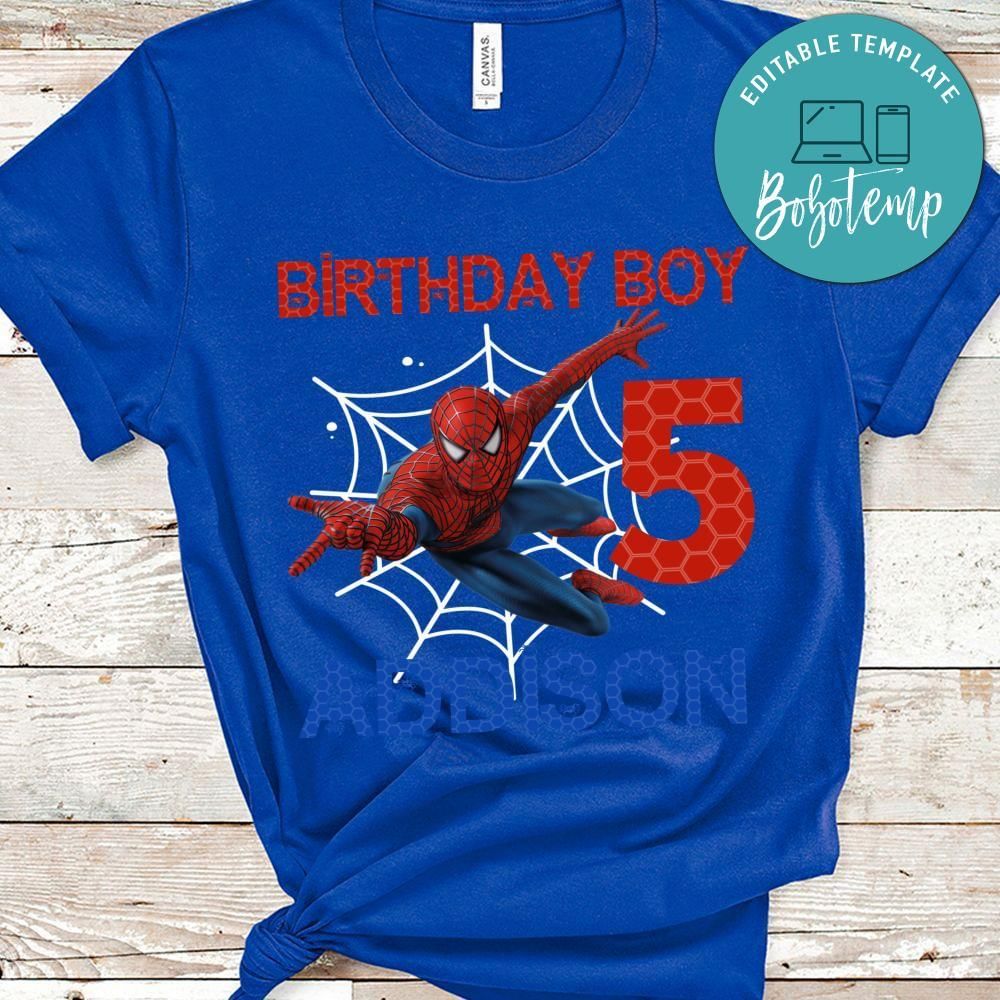 Spiderman Birthday Boy PNG file template