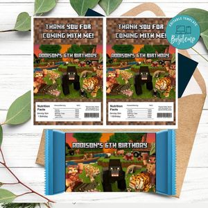Jungle Minecraft Rice Krispies Treats Template Printable Instant Download