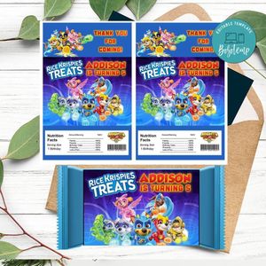 Paw Patrol Mighty Pups Rice Krispies Treats Template Printable Instant Download