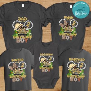 Mickey safari Family Birthday PNG file template