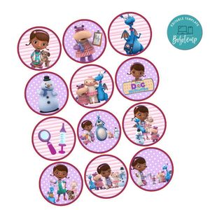 Doc Mcstuffins Cupcake Toppers Template Printable Instant Download