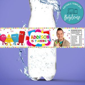 Mister Maker Birthday Water Bottle Label Template to Print at Home Instant Download