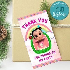 Cece Cocomelon Thank You Tag Customizable Template To Print At Home Instant Download