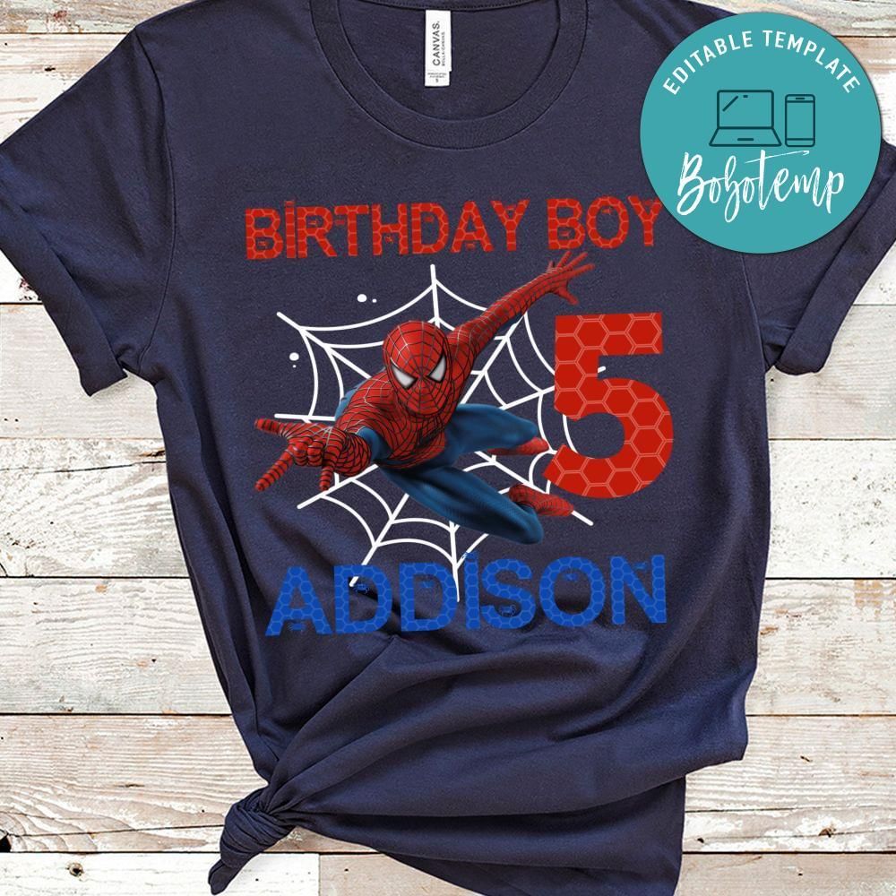 Spiderman Birthday Boy PNG file template