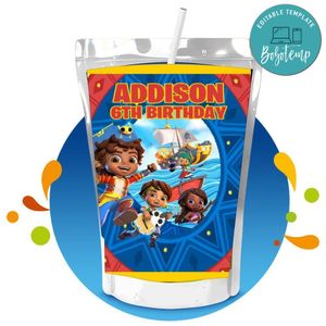 Santiago of the Seas Capri Sun Birthday Labels Digital File Printable Instant Download