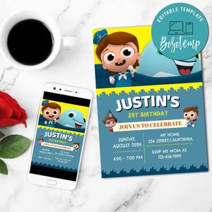 Paco El Marinero Mobile Invite Customizable Template Instant Download