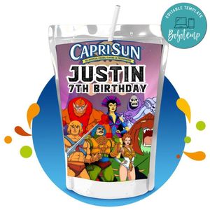 He-man Capri Sun Birthday Labels Digital File Printable Instant Download