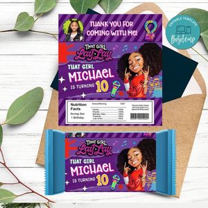That girl lay lay Candy bar Label Customizable Template Instant Download