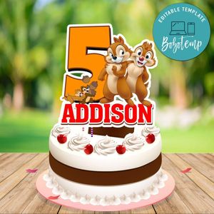 Chip And Dale Cake Topper Template Printable Instant Download