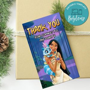 Pocahontas Thank You Tag Customizable Template To Print At Home Instant Download