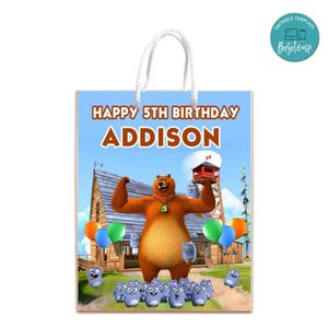 Grizzy And The Lemmings Gift Bag Label Template Printable Instant Download