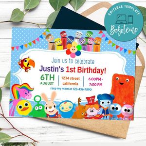 BabyFirst Birthday Flyer Customizable Template to Print at Home Instant Download