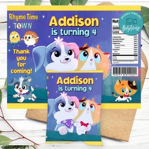 Rhyme time town Birthday Chip Bag Digital File Printable Instant Download