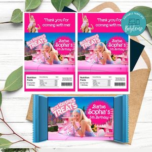 Barbie Movie Rice Krispies Treats Template Printable Instant Download