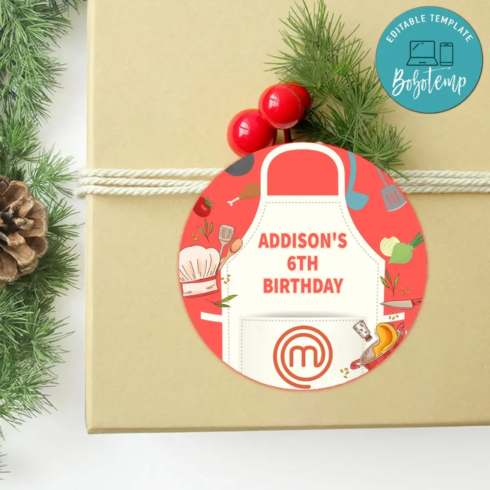 Masterchef Circle Sticker Template Customizable DIY | Bobotemp Shop