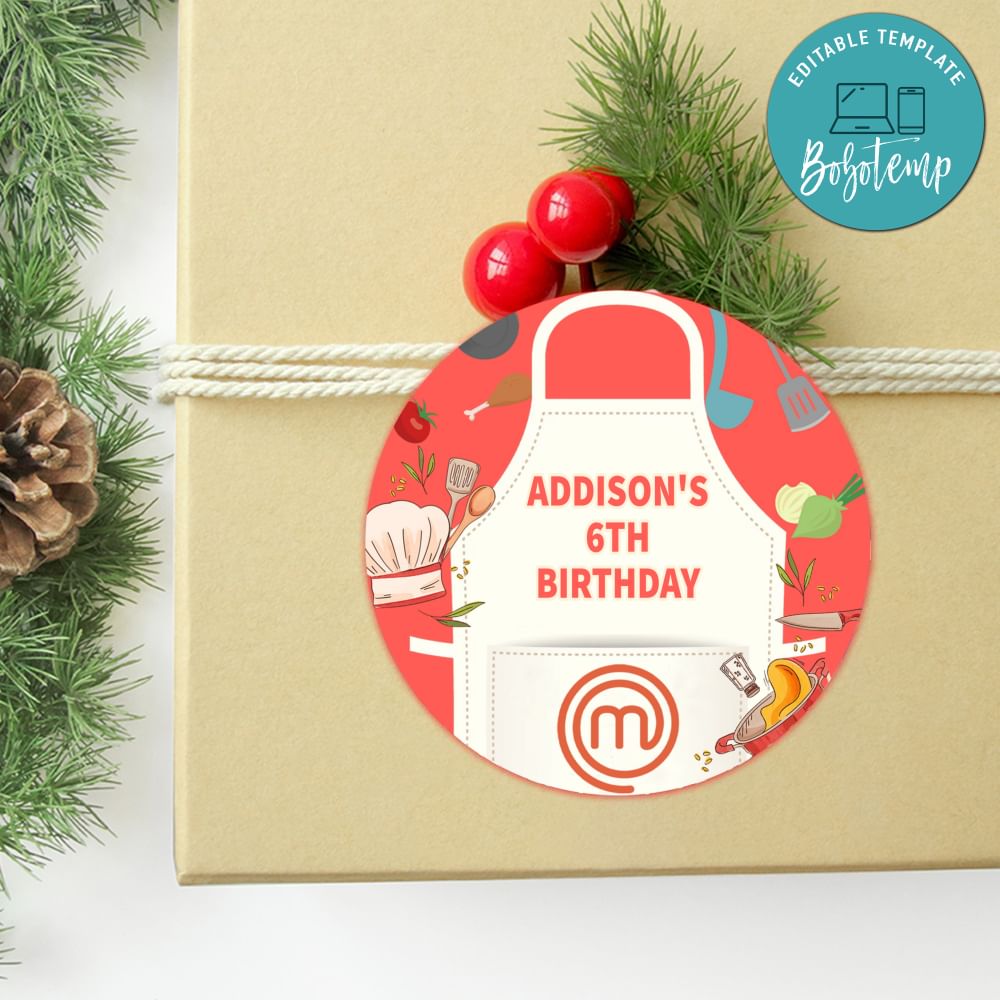 Masterchef Circle Sticker Template Customizable DIY | Bobotemp Shop