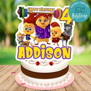 Chicken squad Birthday Cake Topper Template Printable Instant Download