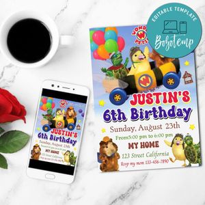 Wonder Pets Mobile Invite Customizable Template Instant Download