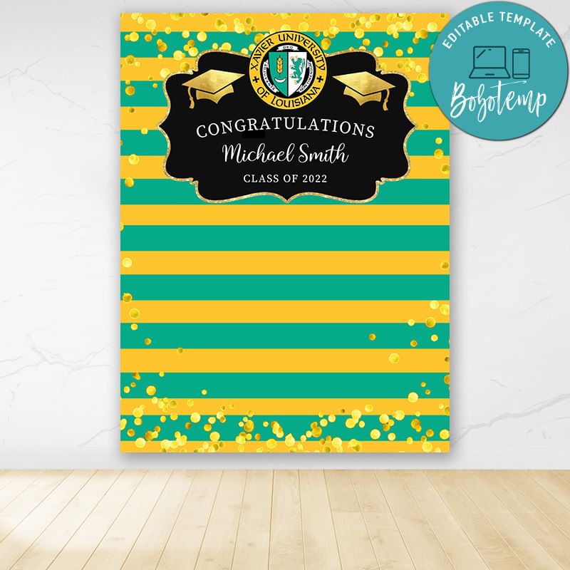 Xavier university Graduation Senior Class Backdrop Digital File Bobotemp