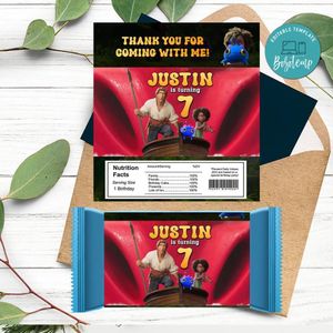 Sea Beast Label Candy Bar Label Customizable Template Instant Download