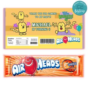 Wow Wow Wubbzy Airhead Candy Wrapper Template Printable Instant Download