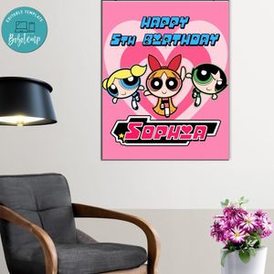 Powerpuff Birthday Poster Digital File Printable Instant Download