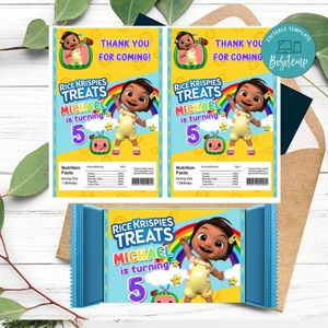 Nina cocomelon Rice Krispies Treats Template Printable Instant Download