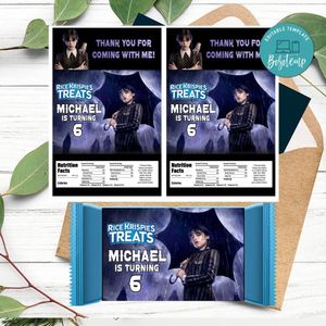 Wednesday Rice Krispies Treats Template Printable Instant Download