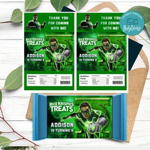 Green lantern Rice Krispies Treats Template Printable Instant Download