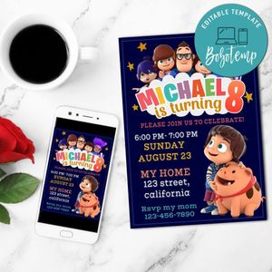 Kazoops Birthday Invitation Customizable Template to Print at Home Instant Download