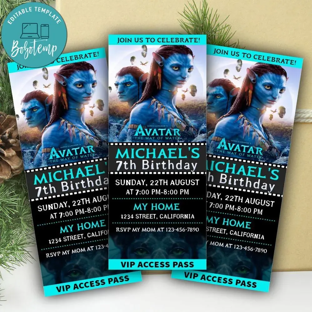Avatar Ticket Invitation Customizable Template | Bobotemp