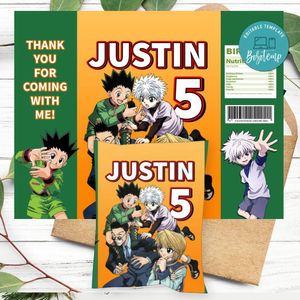 Hunter x Birthday Chip Bag Digital File Printable Instant Download