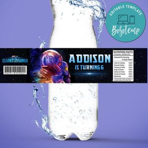 Ant man Birthday Water Bottle Label Template to Print at Home Instant Download