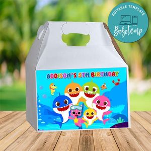 Baby Shark Gable Box Digital File Printable Instant Download