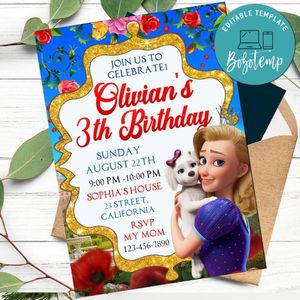 The Proud Princess Invitation Customizable Template to Print at Home Instant Download