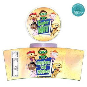 Super Why Wyatt Cotton Candy Label Template To Print At Home Instant Download