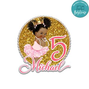 African Princess Cupcake Toppers Template Printable Instant Download