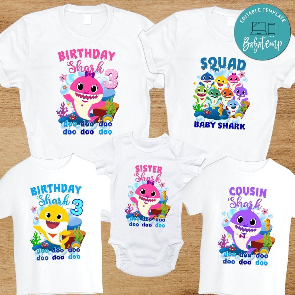 Baby Shark Birthday Bundle Customer request PNG file template