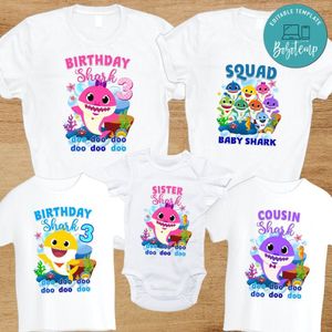 Baby Shark Birthday Bundle Customer request PNG file template