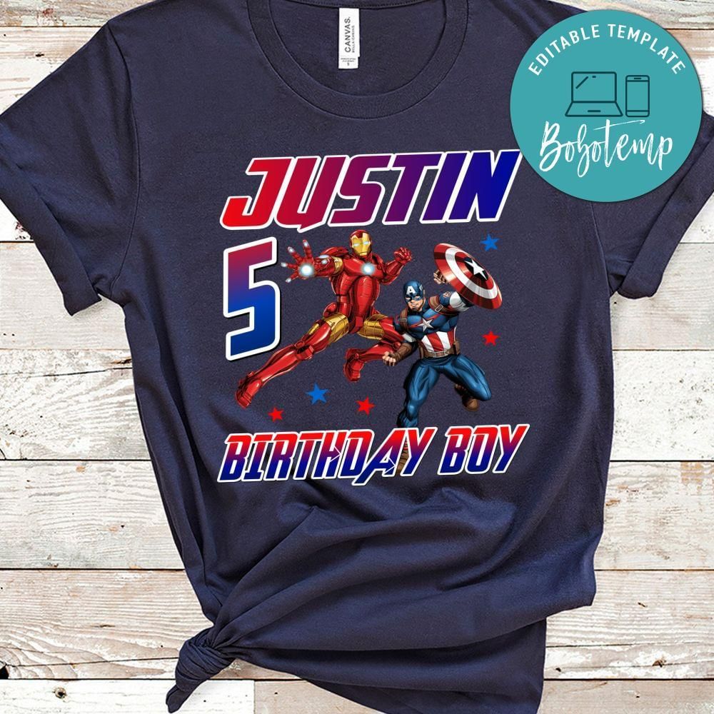 Captain america and Iron man Birthday PNG file template