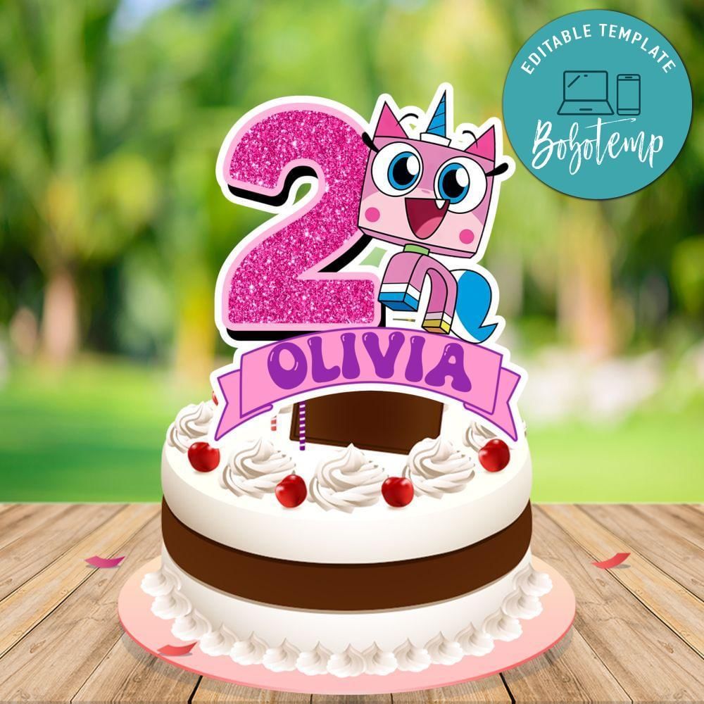 Unikitty Cake Topper Template Printable Instant Download