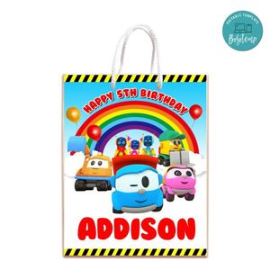 Leo The Truck Gift Bag Label Template Printable Instant Download