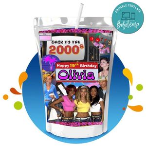 Early 2000s Capri Sun Birthday Label Digital File Printable Instant Download