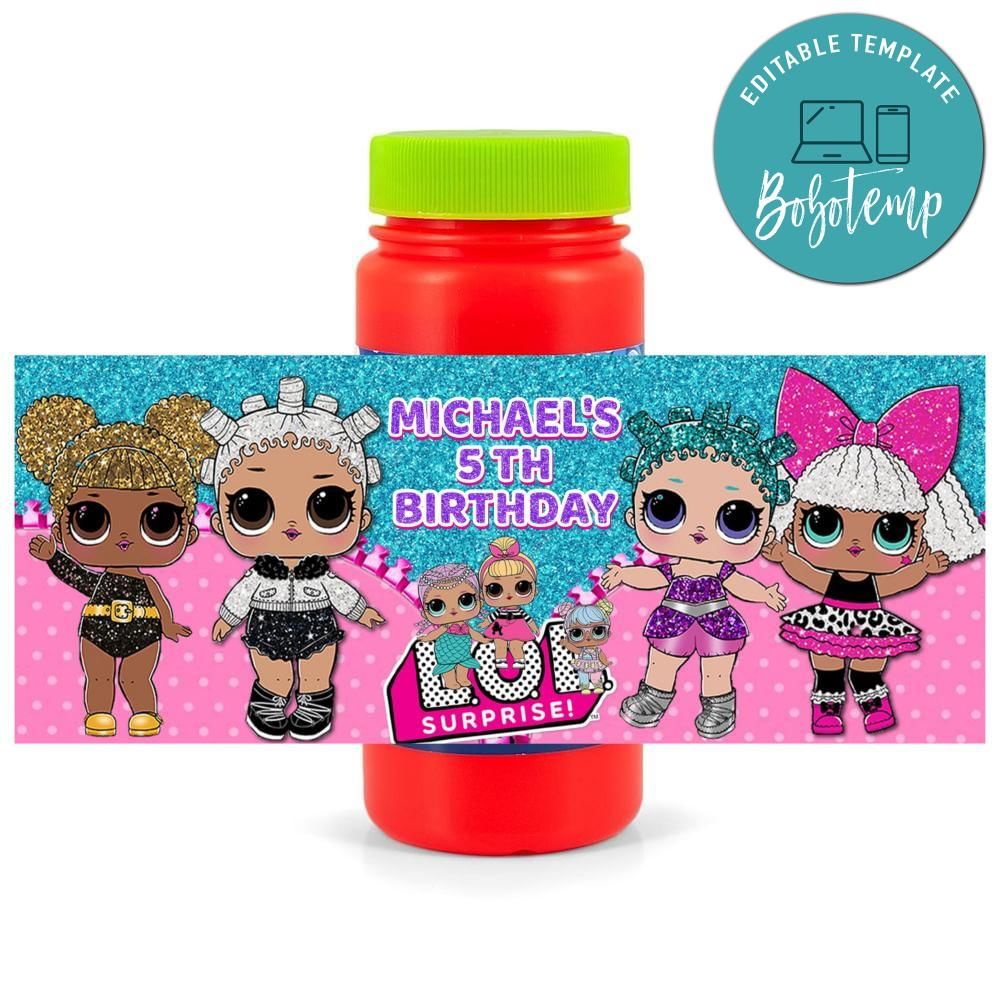 LOL dolls Bubbles Wrapper Template to Print at Home DIY | Bobotemp