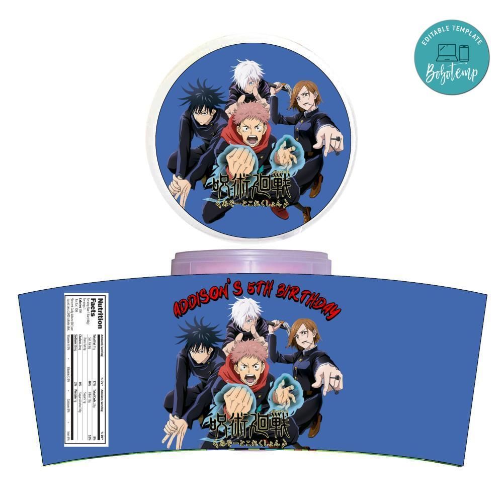 Jujutsu Kaisen Cotton Candy Label Template To Print At Home Instant Download