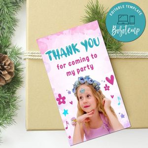 Nastya Thank You Tag Customizable Template To Print At Home Instant Download